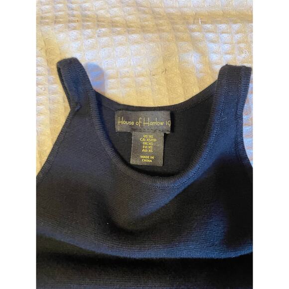 House of Harlow 1960 Body Con Knit Black Stretch Keyhole Backless Dress XS - Picture 3 of 12